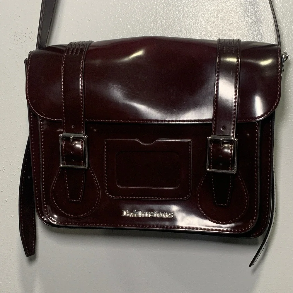 Dr. Martens 11 Inch Vegan Messenger Bag Cherry Red Oxford Crossbody